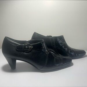 Vintage Black Leather Ankle Boots Made in Italy